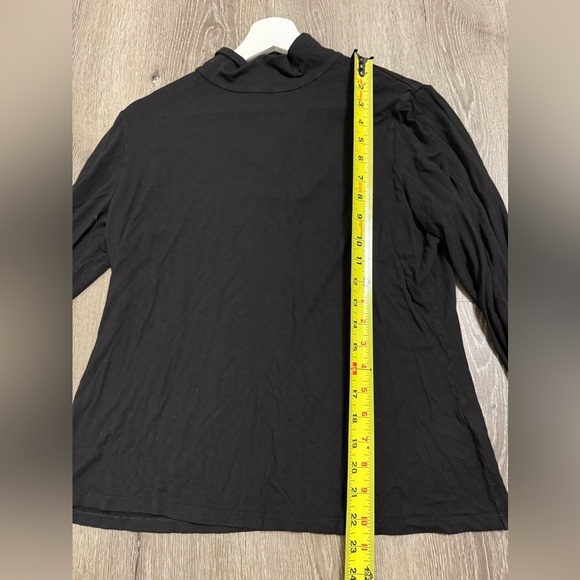Lafayette 148 New York Black Mock Neck Turtle Neck Size XL Neutral Closet Staple - Picture 4 of 8